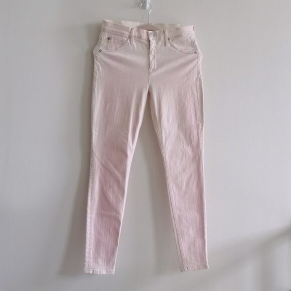 Hudson Lilly Midrise Skinny Jeans Light Pink White - Picture 3 of 13